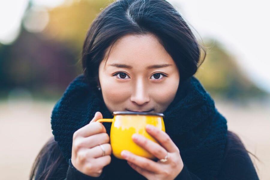 woman drinking tea self-love quotes