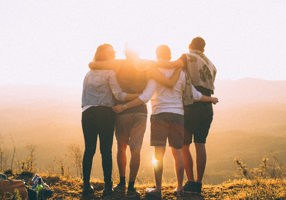 friends enjoying the sunset affirmations for friendship