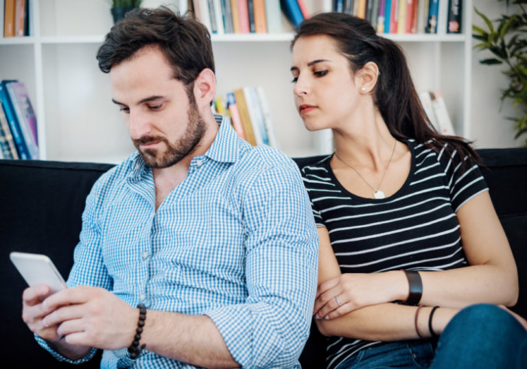 woman trying to look over narcissist triangulation