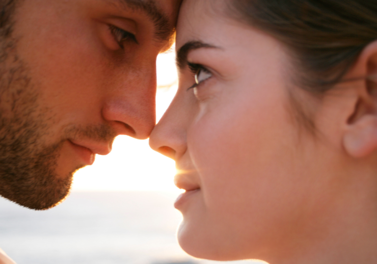 couple facing each other touches noses Casual Relationship is Getting Serious