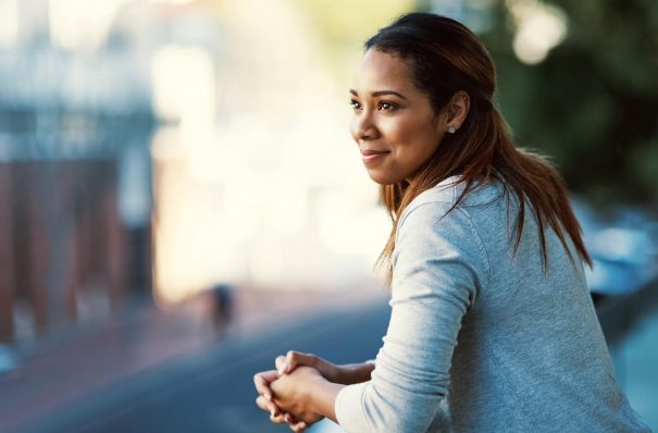 woman thinking, personal mission statement