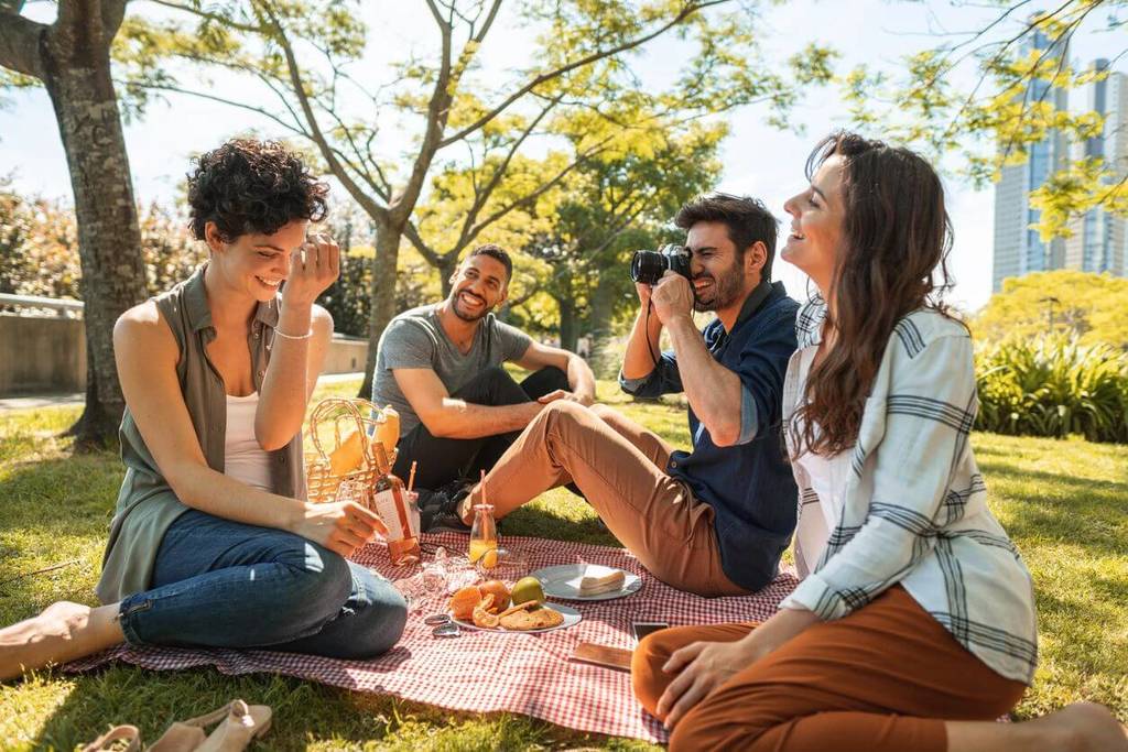 friends at picnic, extraverted introvert