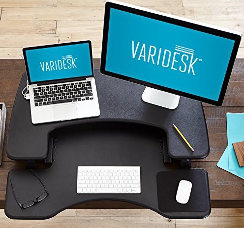 varidesk on office desk