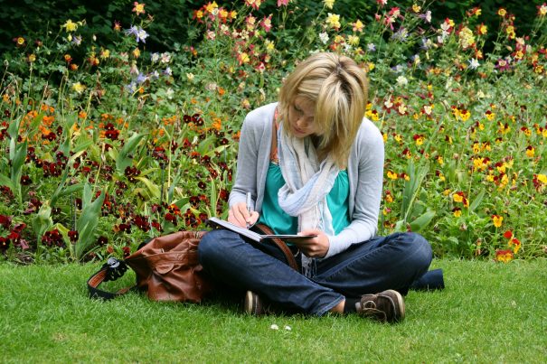 woman writing, type C personality