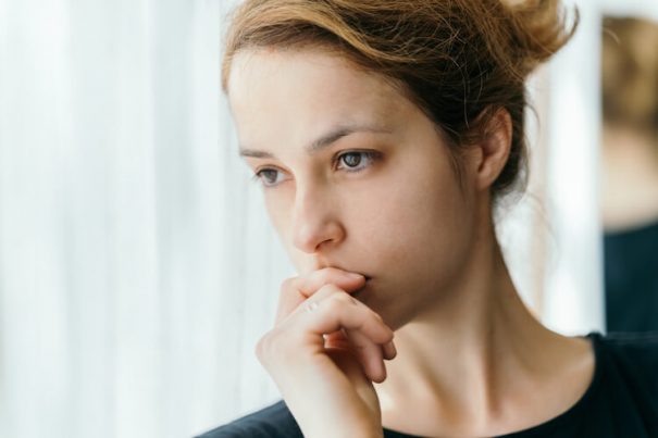 woman thinking, lack of confidence