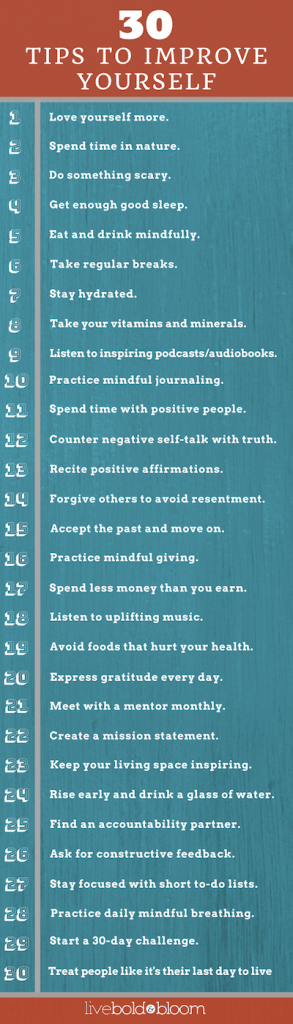 Infographic 30 Tips To Improve Yourself