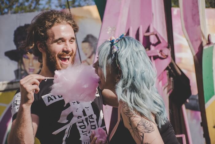 couple eating cotton candy first date questions