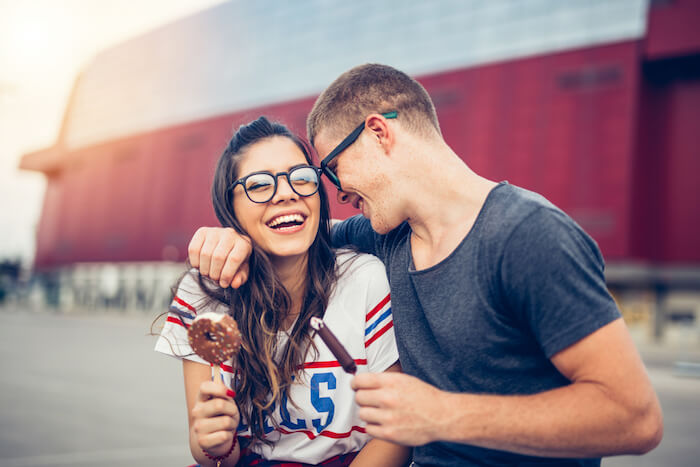 couple laughing eating ice cream love language Quiz