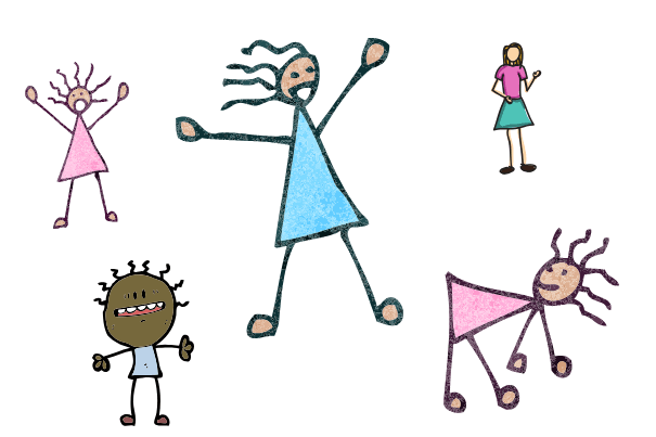 stick figures, easy things to draw