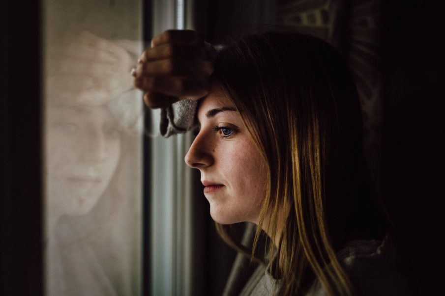 woman thinking, how to get out of your head