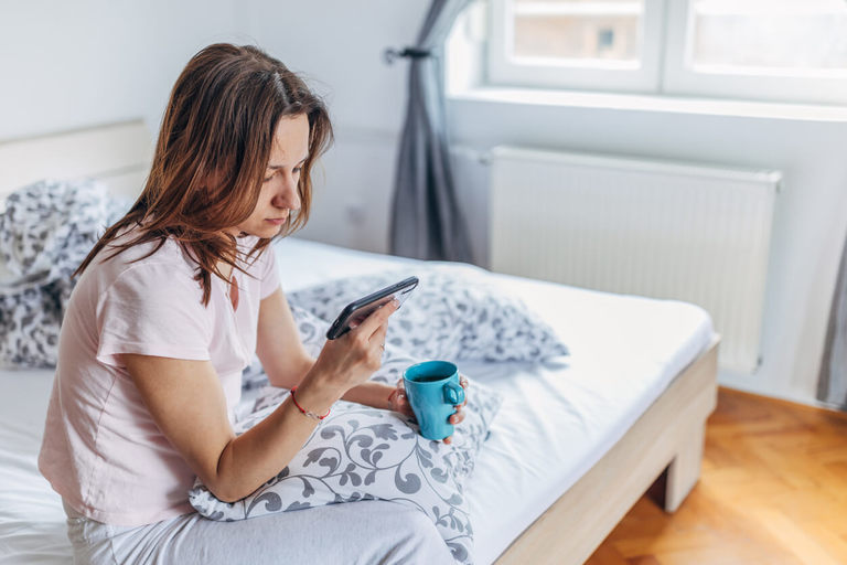 woman on phone, good morning messages for friends