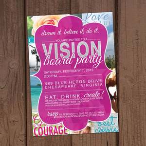 vision board party invitation