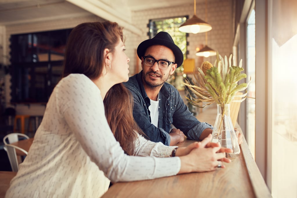 man and woman talking compliments for women