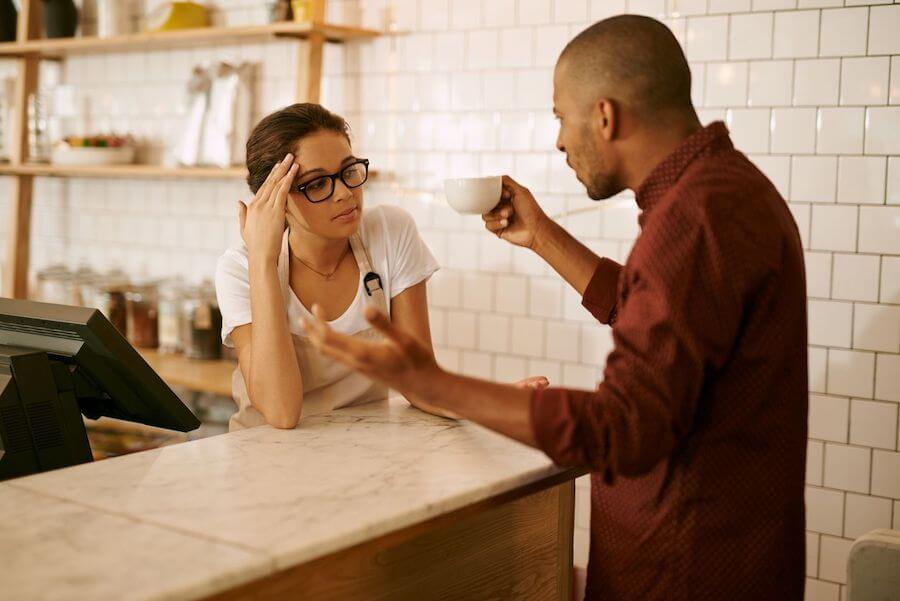 man arguing with woman selective empathy