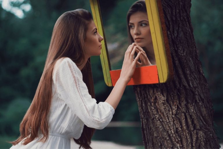 woman in mirror It’s Normal To Talk To Yourself