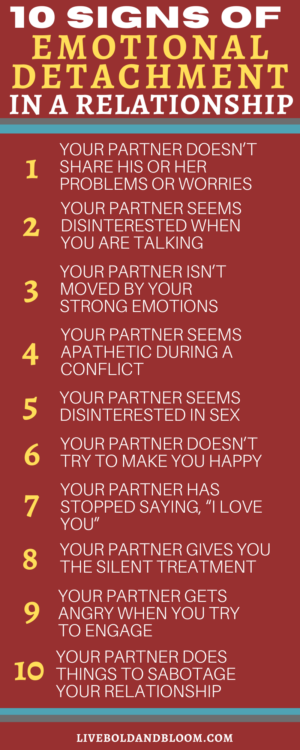 signs of emotional detachment in a relationship