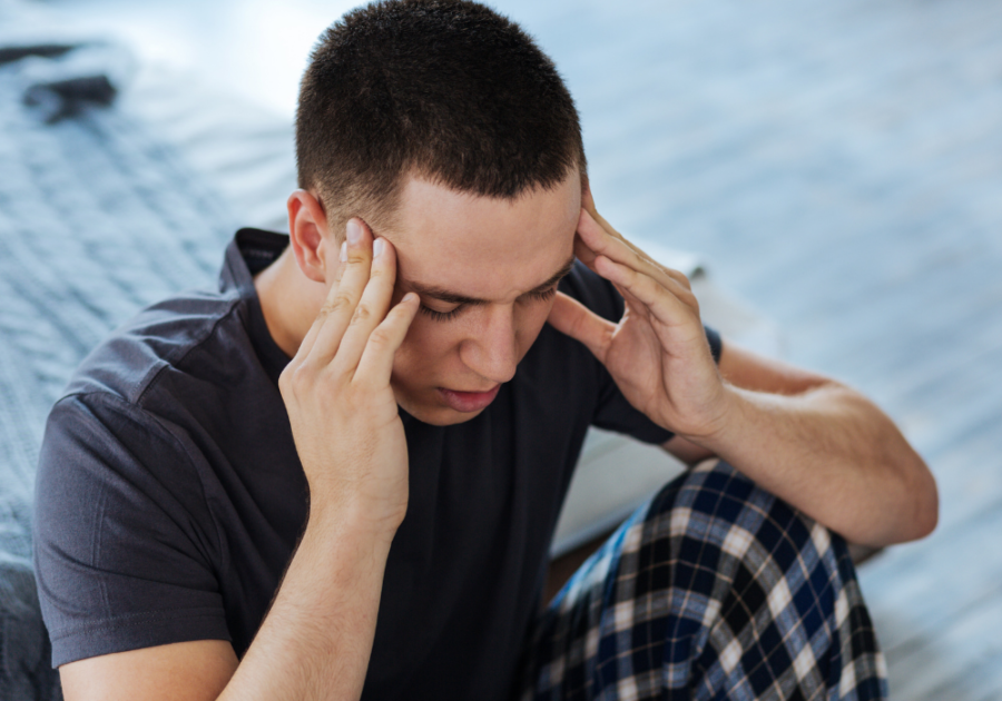 man overthinking at room list of insecurities