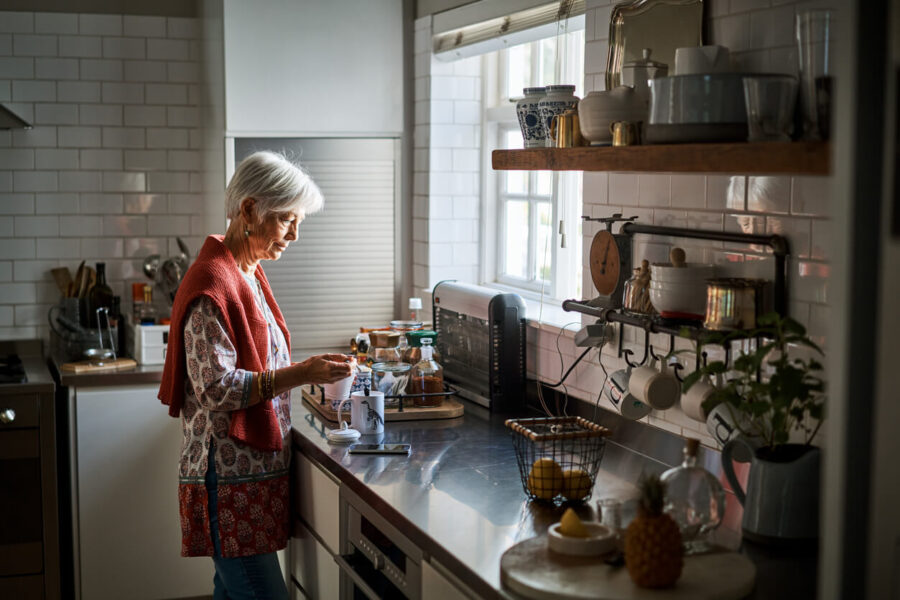 woman in the kitchen making coffee intuitive empath test