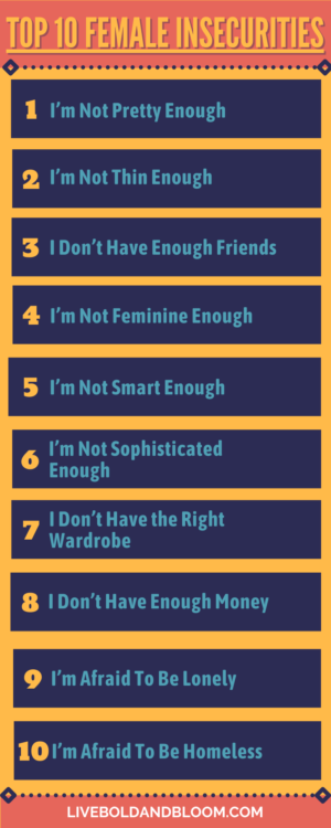 These are some common female insecurities.