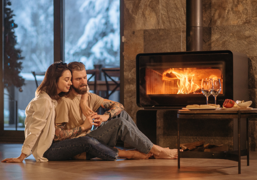 couple staying by the fireplace fun things to do when its cold outside