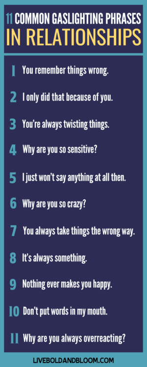 Watch out for these phrases as they might be used by your partner to gaslight you.