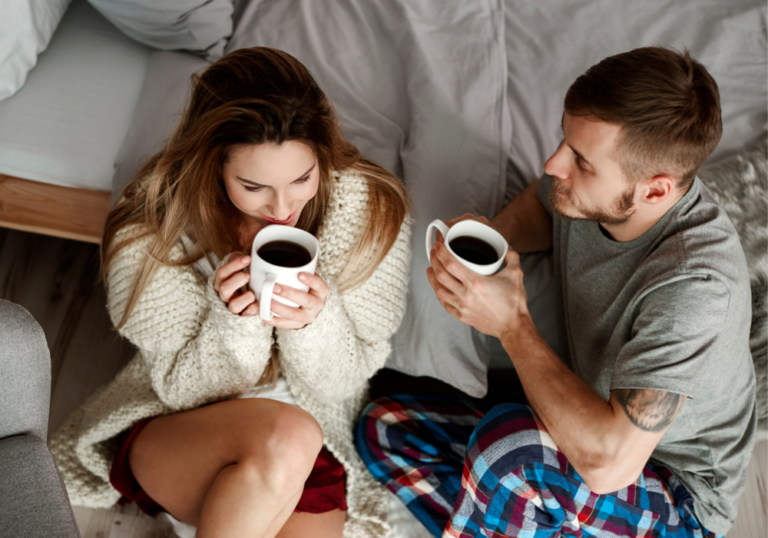 couple having morning coffee together deep questions for couples