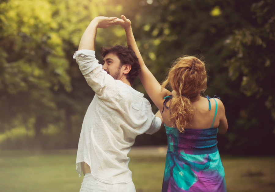 young couple dancing outside why do people think i'm weird