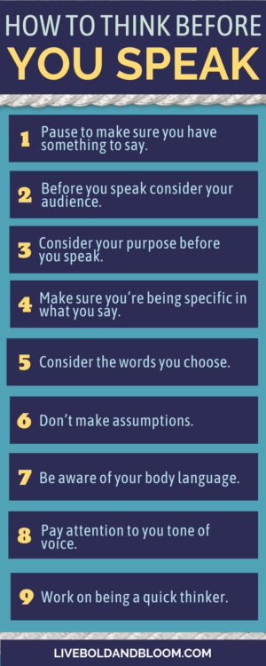 Read this infographic to know how to think before you speak.