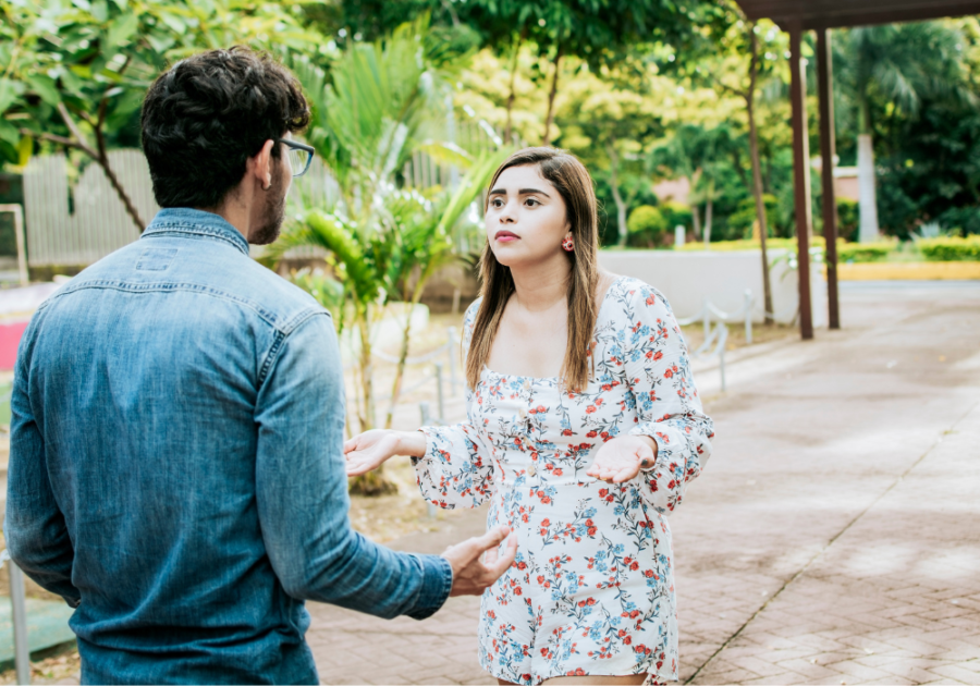 young couple fighting outside signs of emotional invalidation in your relationship