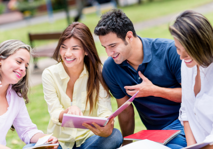 friends having fun conversation dynamic personality