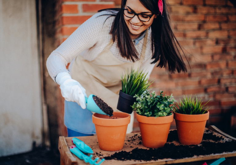 woman doing gardening hobbies for women in their 30s