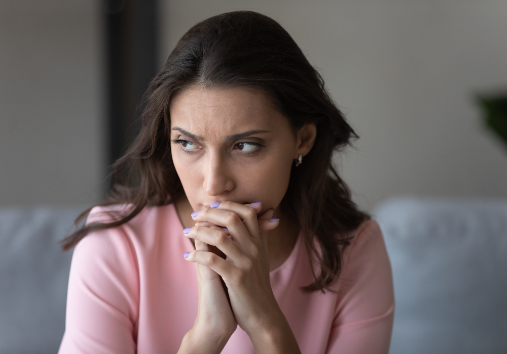 woman anxious over something Overthinking Quotes