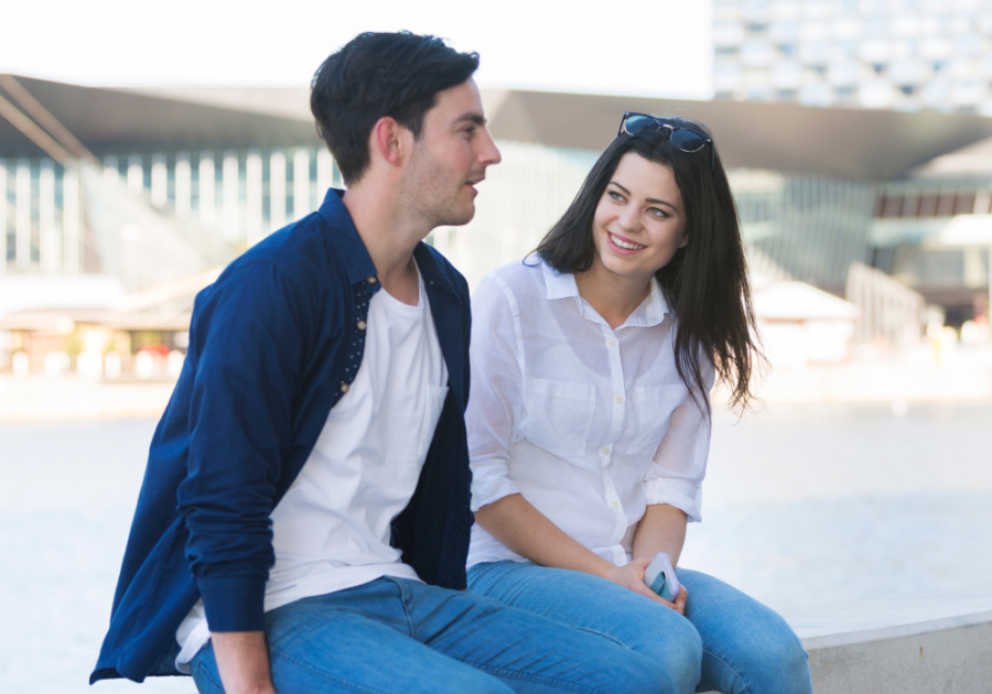 couple sitting outside questions to ask your boyfriend to test his love