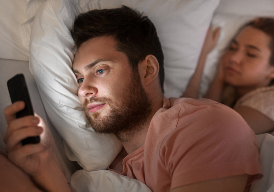 husband in phone while wife is sleeping why do men lie so much