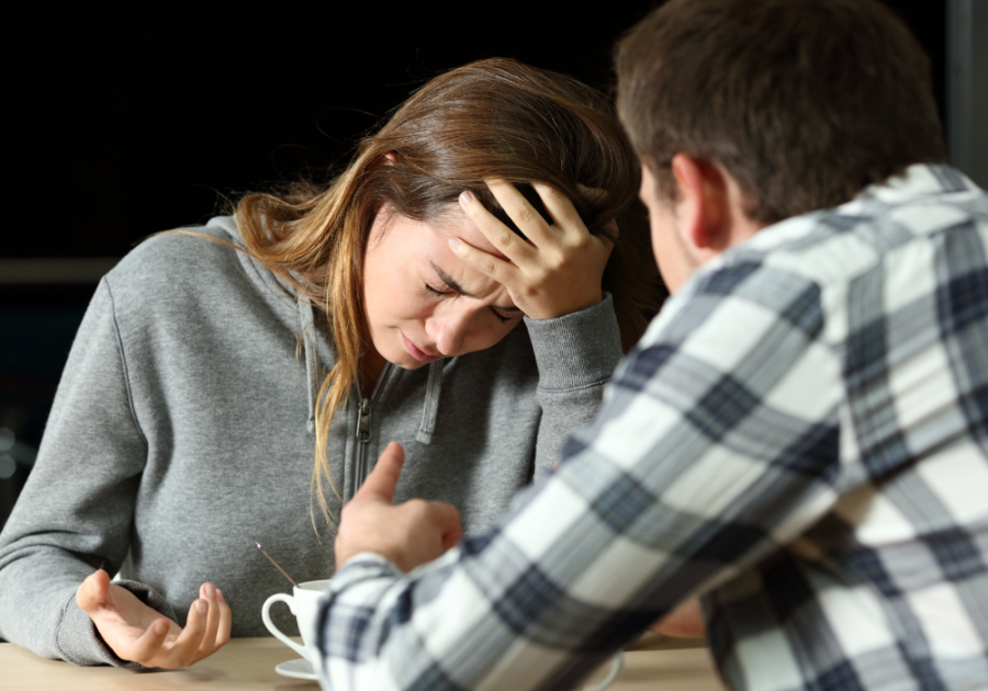 young couple fighting what is a karmic relationship