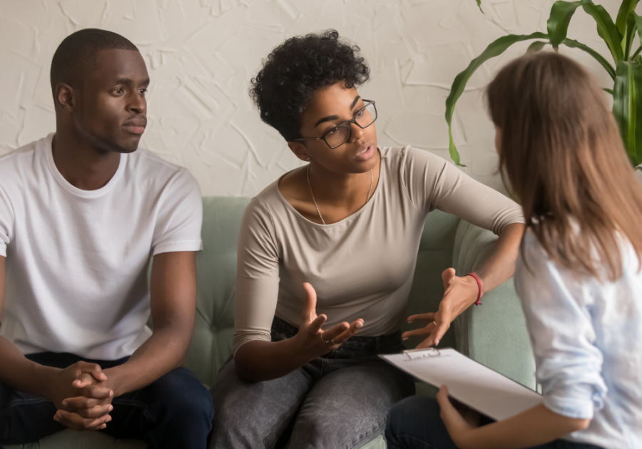 problematic couple going through counselling