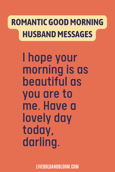 good morning message to husband