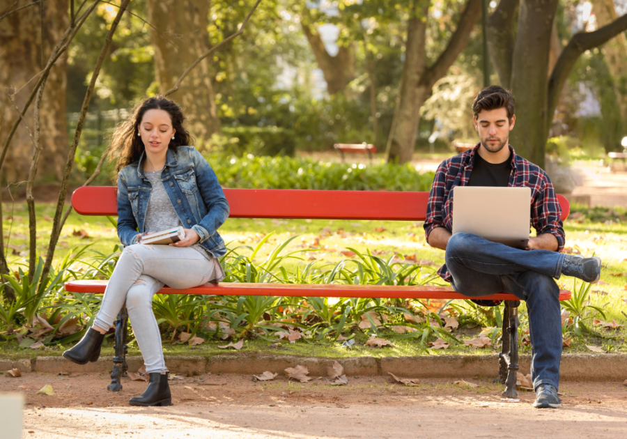 students sitting far from each other while studying signs an avoidant loves you