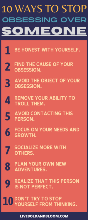 ways to stop obsessing over someone infographic