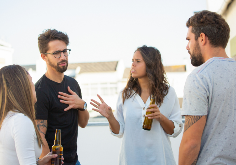 two couples talking with intensity Why Are People So Mean?