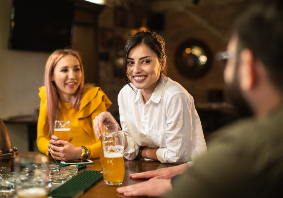 group of friends having a drink gut feeling you're meant to be with someone