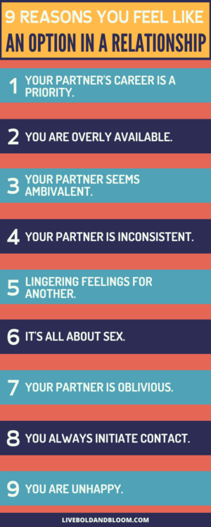 reasons you feel like an option in a relationship