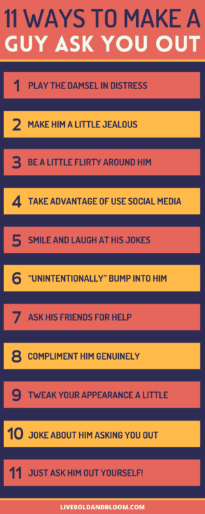 how to make a guy ask you out infographic