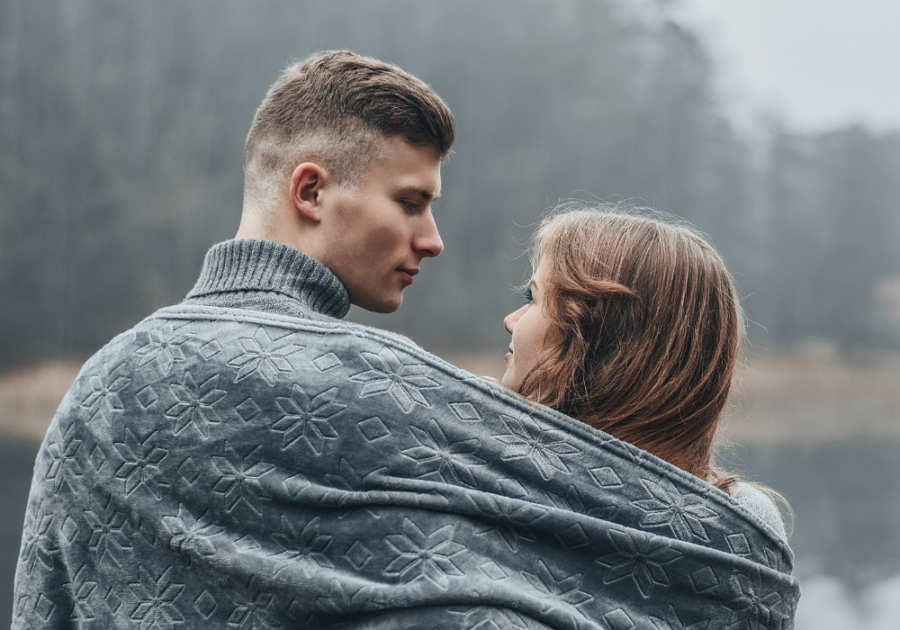 sweet couple sharing a blanket body language of a man secretly in love with you