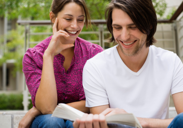 sweet couple reading a book together communication books for couple