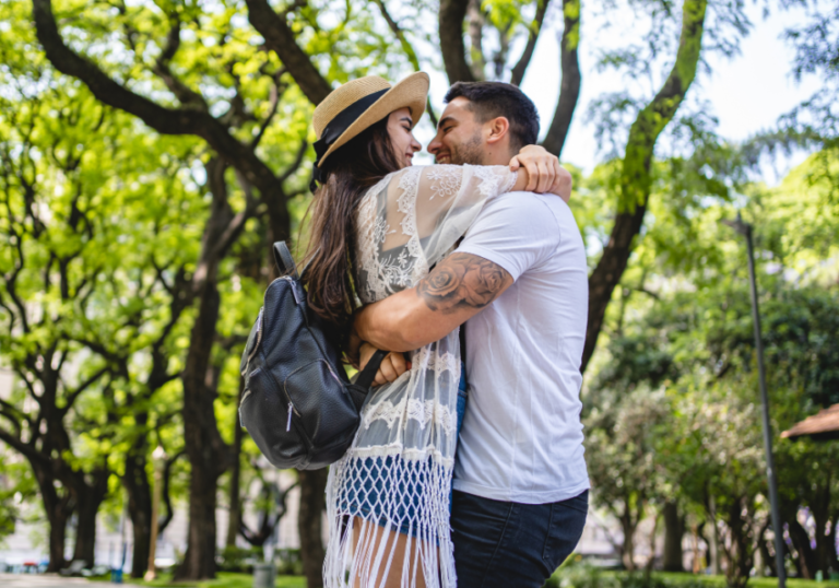 couple hugging outdoors How To Reconnect After a Relationship Break