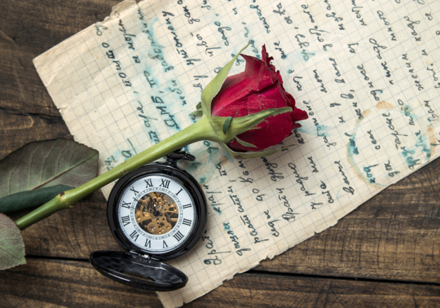 rose flower on handwritten note How to Write a Letter to Your Future Husband 