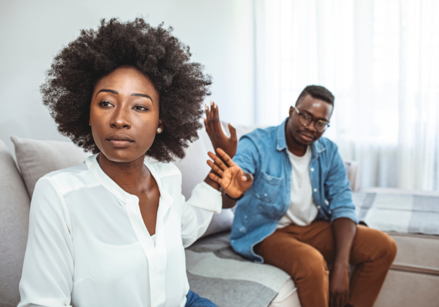 couple turning away from each other Stonewalling Examples