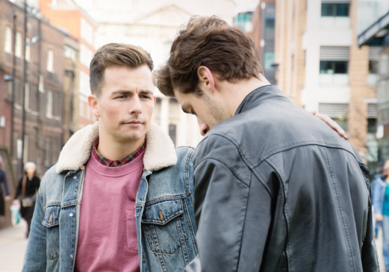 man comforting another man Become More Emotionally Available