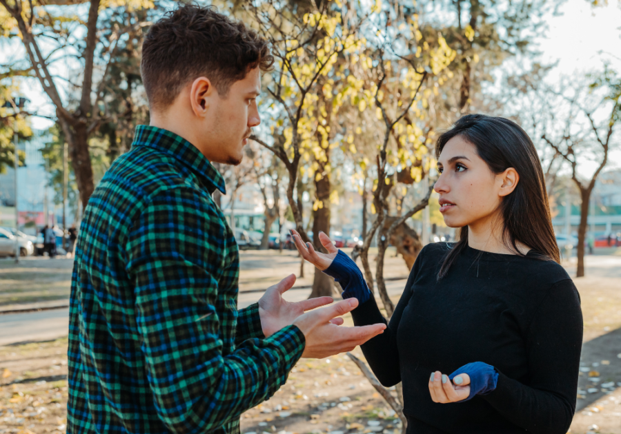 couple arguing outside How to Make a Narcissist Respect You